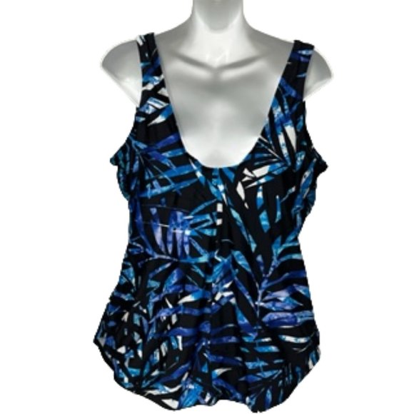 SWIMSUITS FOR ALL Sarong Front One-Piece Swimsuit NWT Size 22 - Picture 3 of 14